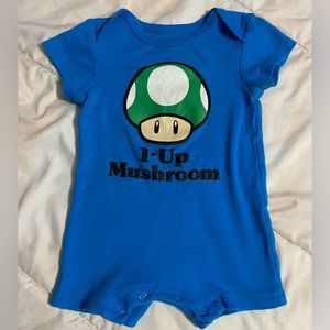 1 Up Mushroom Super Mario Short Outfit 18 Months